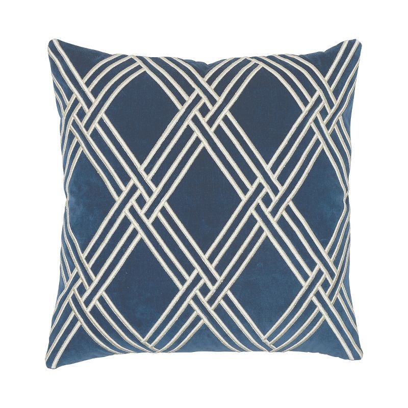 Mavis 18" Embroidered Velvet Square Throw Pillow