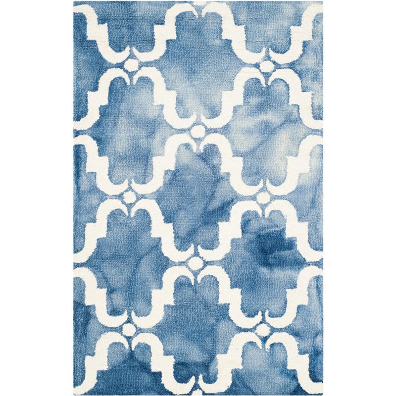 Hand-Tufted Luxe Wool Dip-Dye Blue & Ivory Rectangular Rug