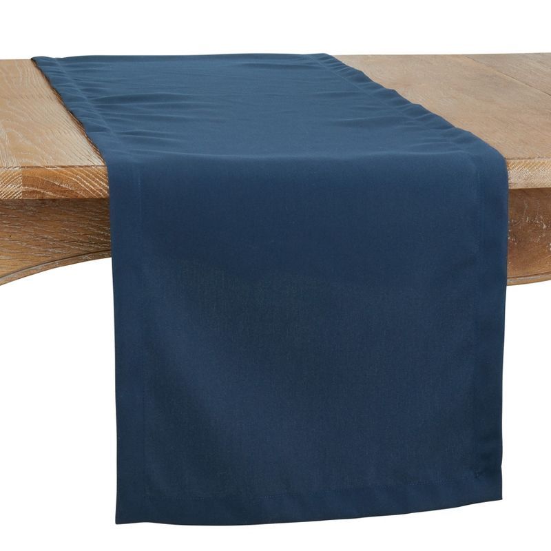 Navy Blue Polyester Everyday Table Runner