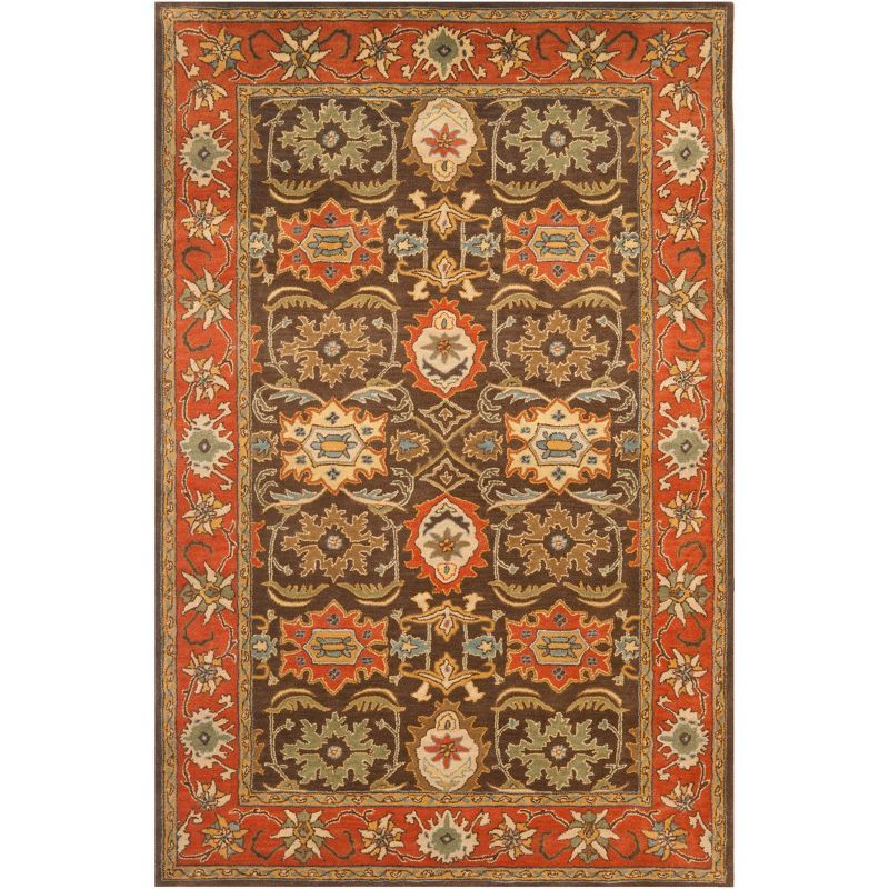 Chocolate and Tangerine 6' x 9' Hand-Tufted Wool Area Rug