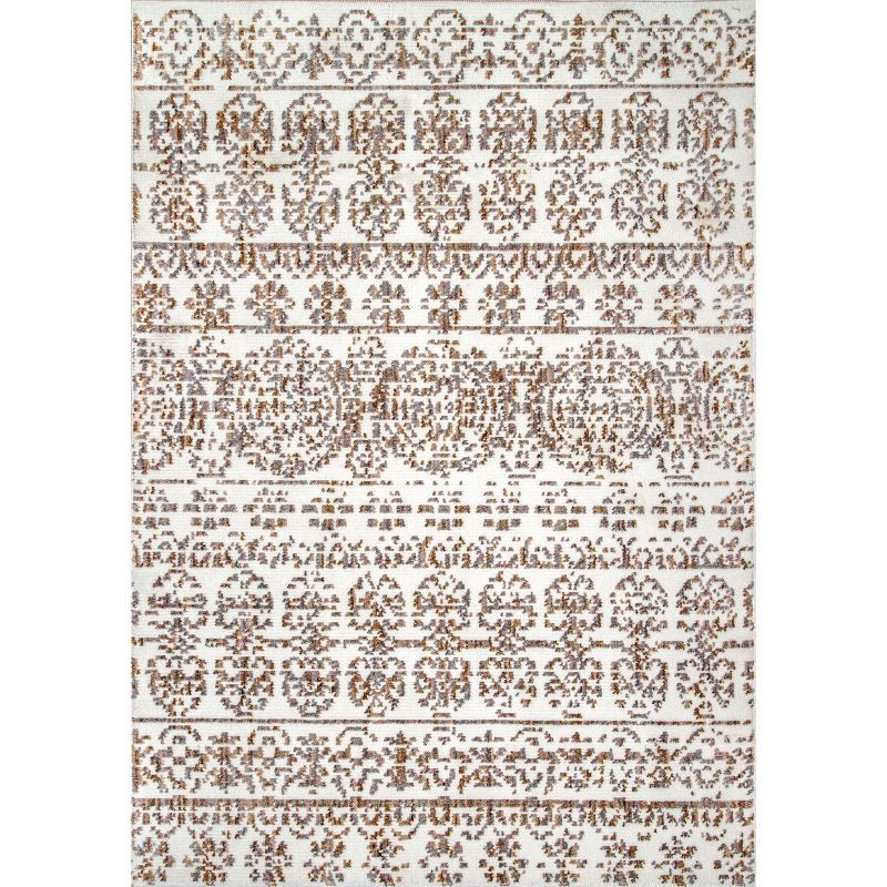 Florence Beige Rectangular Synthetic Stain-Resistant Area Rug