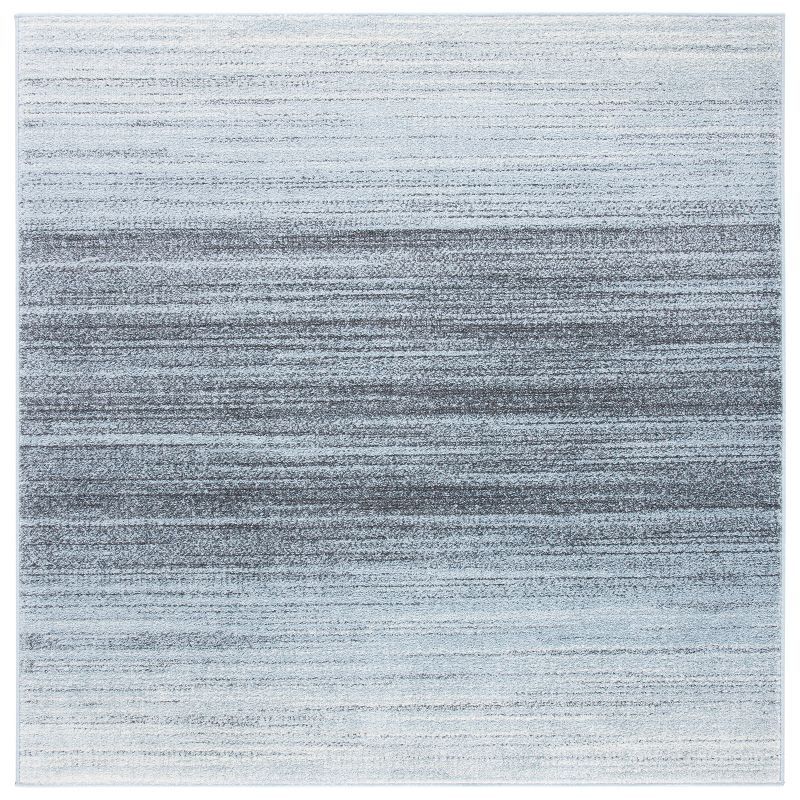 Chic Lodge Style Grey & Light Grey Square Synthetic Area Rug - 6' x 6'