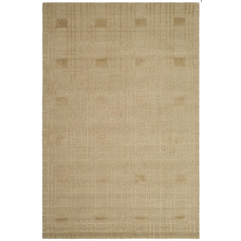 Sand Geometric Hand-Knotted Wool 8' x 10' Area Rug