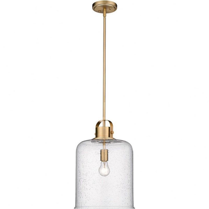 Kinsley Heirloom Gold 12" Transitional Seeded Glass Pendant Light