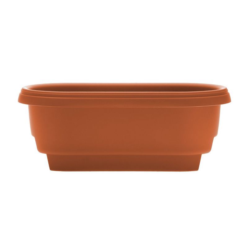 Terracotta Rectangular Resin Deck Rail Planter, 24-inch