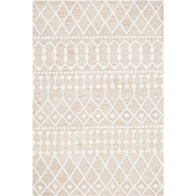 Ivory Handmade Tufted Wool 4' x 6' Area Rug