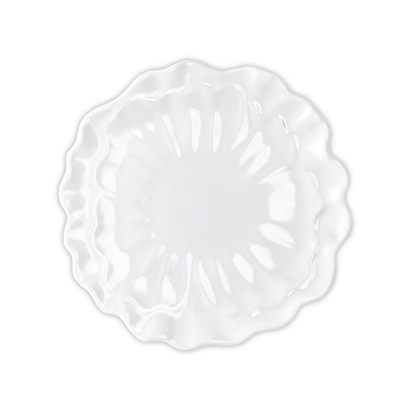 Peony White Melamine Floral Salad Plates, Set of 4