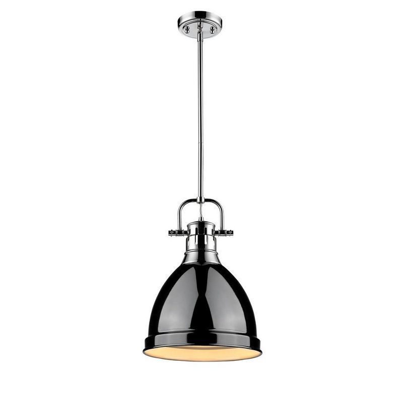 Duncan Chrome and Black Mini Pendant Light