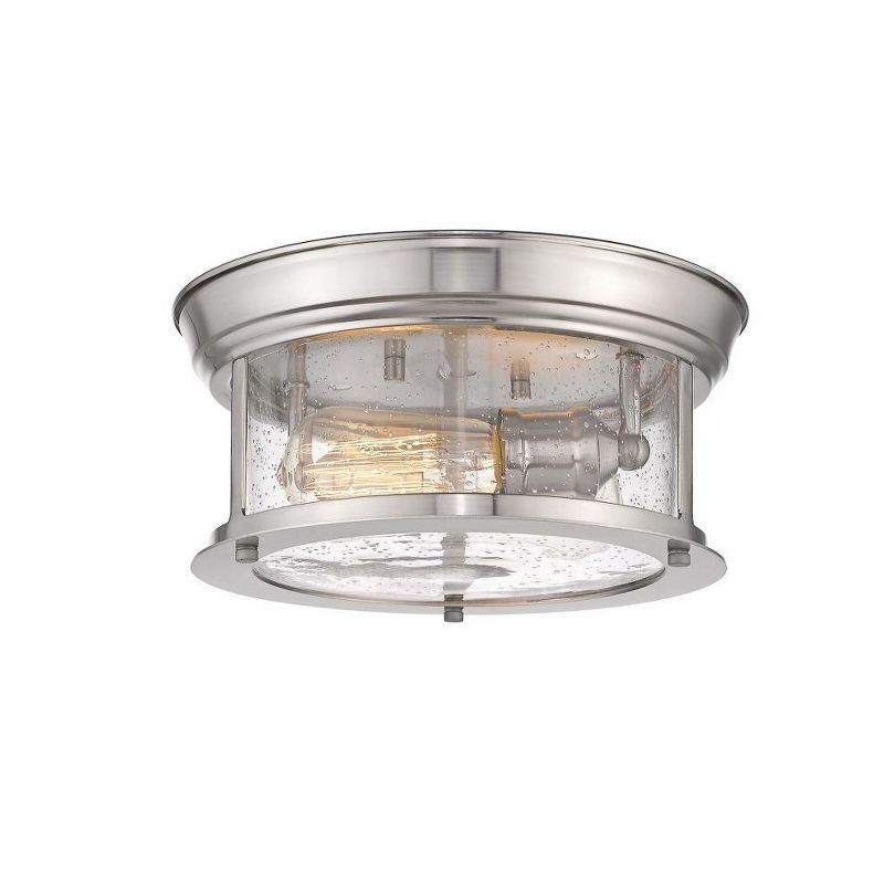 Sonna 11" Brushed Nickel Flush Mount Light with Clear Glass Shade