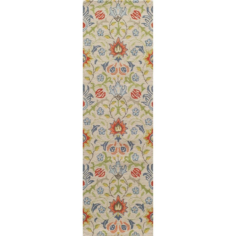 Multicolor Wool Floral Hand-Tufted 2'3" x 8' Runner Rug