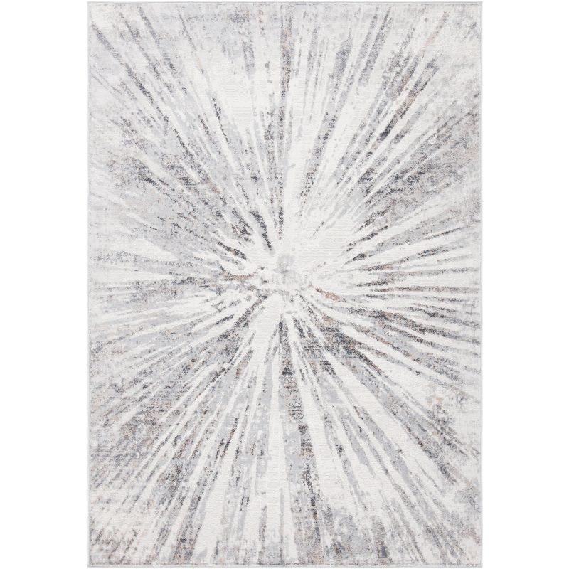 Amelia Gray Abstract Synthetic Flat Woven Round Rug