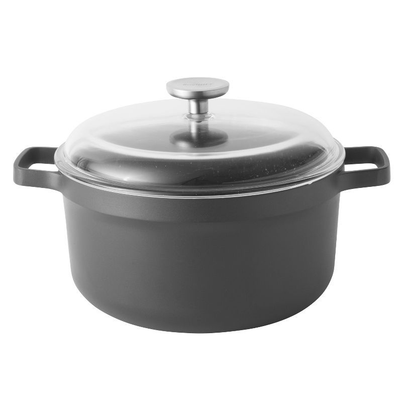 BergHOFF 5.2 Qt. Black Aluminum Non-stick Stock Pot with Glass Lid