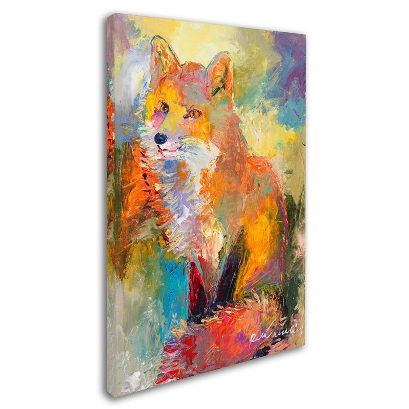 Vibrant Fox Impressionist 12" x 19" Wrapped Canvas Art