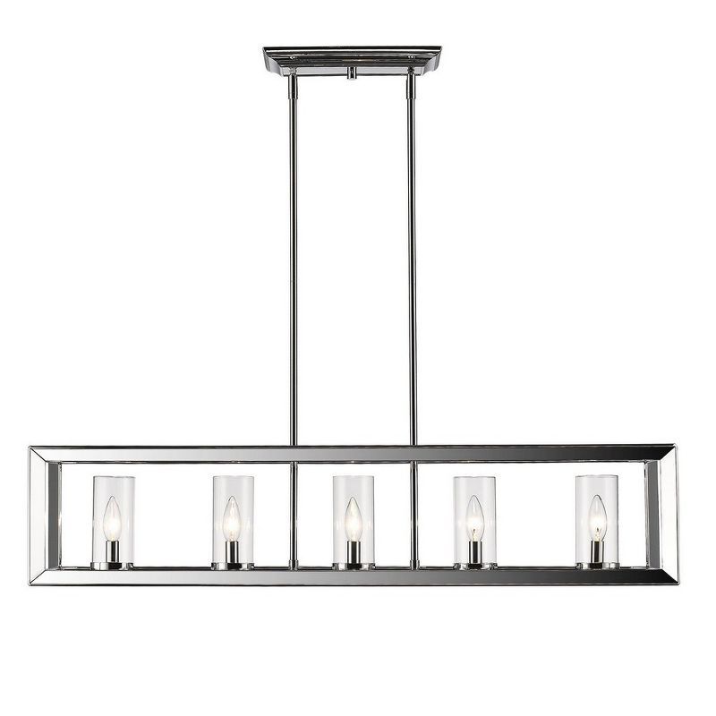 Smyth 41" Chrome and Clear Glass Linear Pendant Light