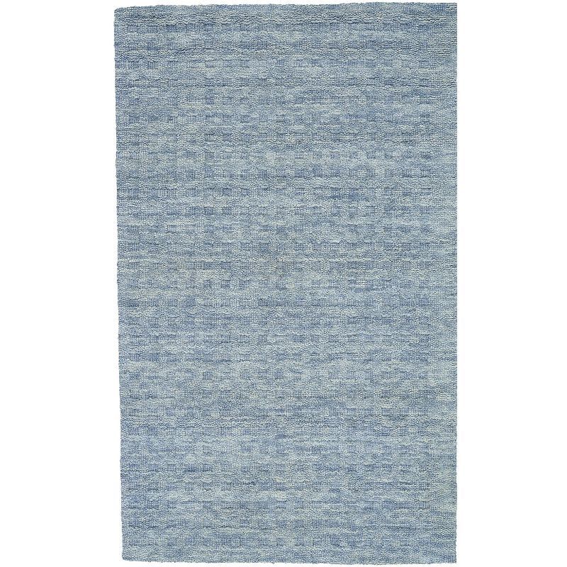 Artisan Denim Blue Handwoven Wool 4'x6' Rectangular Rug