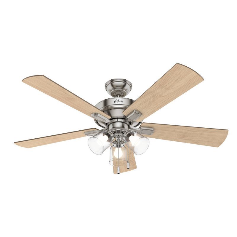 52'' Brushed Nickel Ceiling Fan with LED Lights