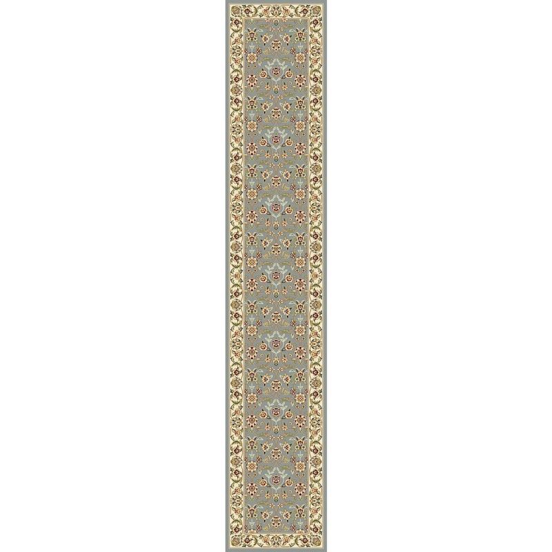 Light Blue and Ivory Traditional Persian Runner Rug