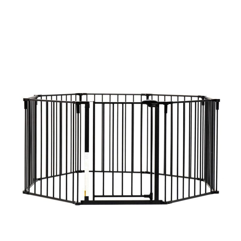 Black Adjustable Metal Baby Gate and Play Yard