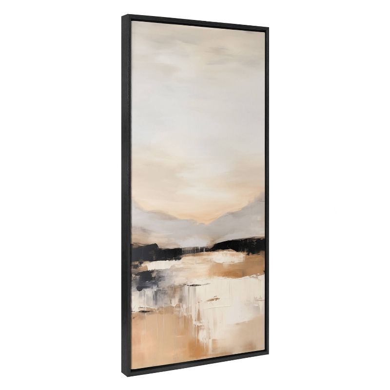 Sylvie 18"x40" Black Framed Abstract Landscape Canvas