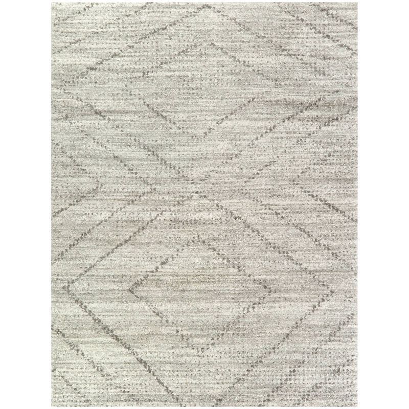 Sienna Gray Geometric Pattern Synthetic 6' x 9' Area Rug