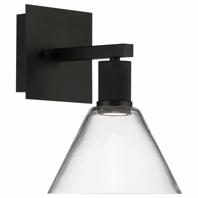 Martini Glass Inspired Matte Black LED Wall Sconce