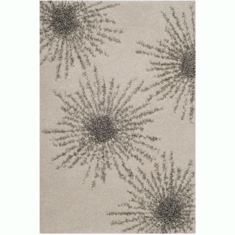 Ivory and Silver Hand-Tufted Wool and Viscose Rug, 2' x 3'