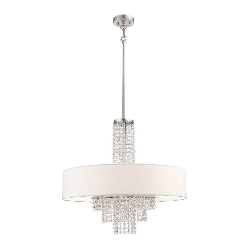 Carlisle 5-Light Brushed Nickel Pendant with Crystal Accents