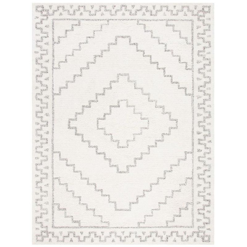 Ivory Shag Elegance 9' x 12' Hand-Tufted Wool Blend Area Rug