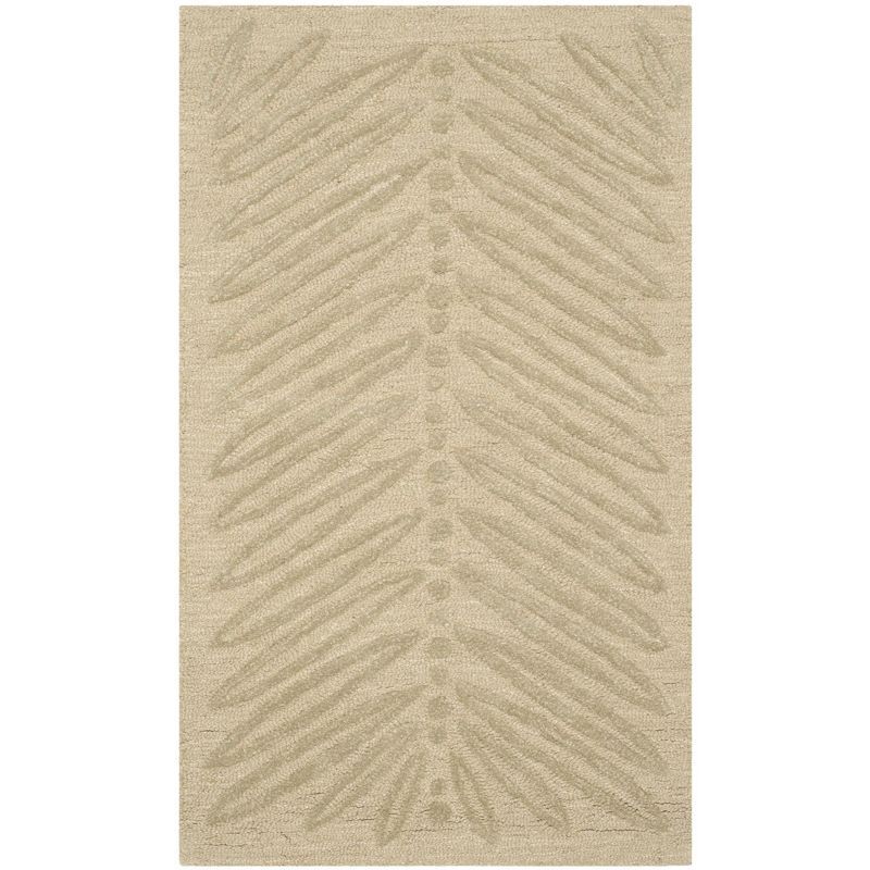 Hand-Tufted Oolong Tea Green Wool Rectangular Rug