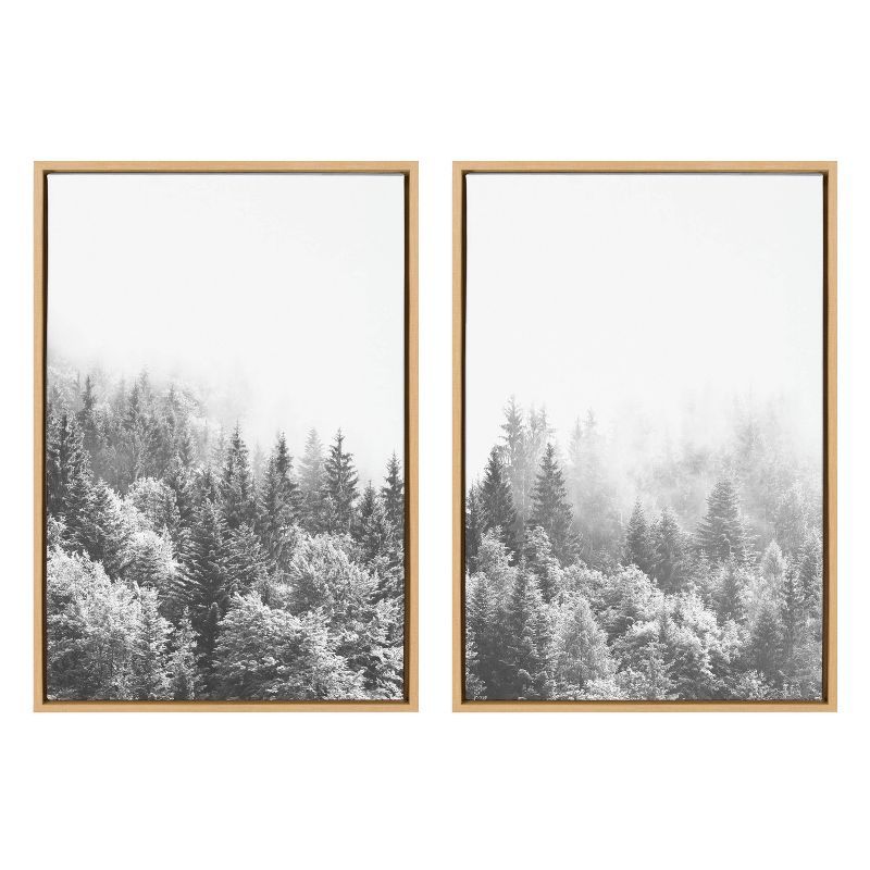 Sylvie Forest Black and White Framed Canvas Art Set