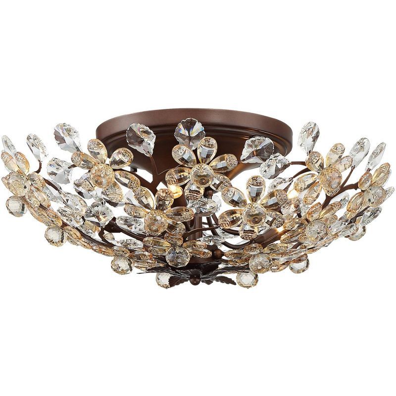 Vienna Crystal Blooms Vintage Brown Ceiling Light