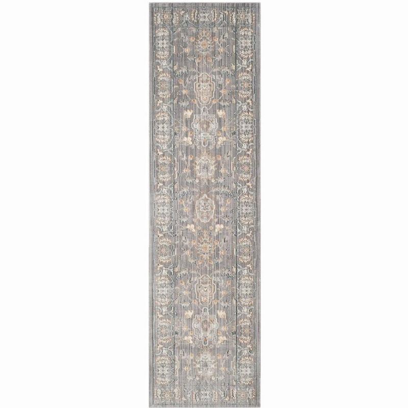 Mauve Hand-Knotted Synthetic Runner Rug, 27" x 8'