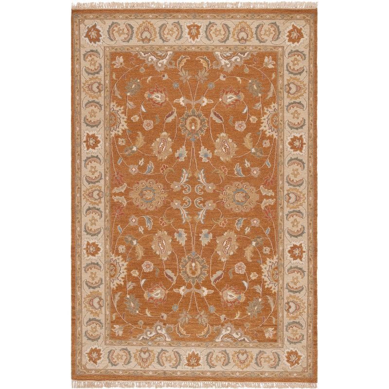 Ivory Elegance Handmade Wool 6' x 9' Flat Woven Area Rug