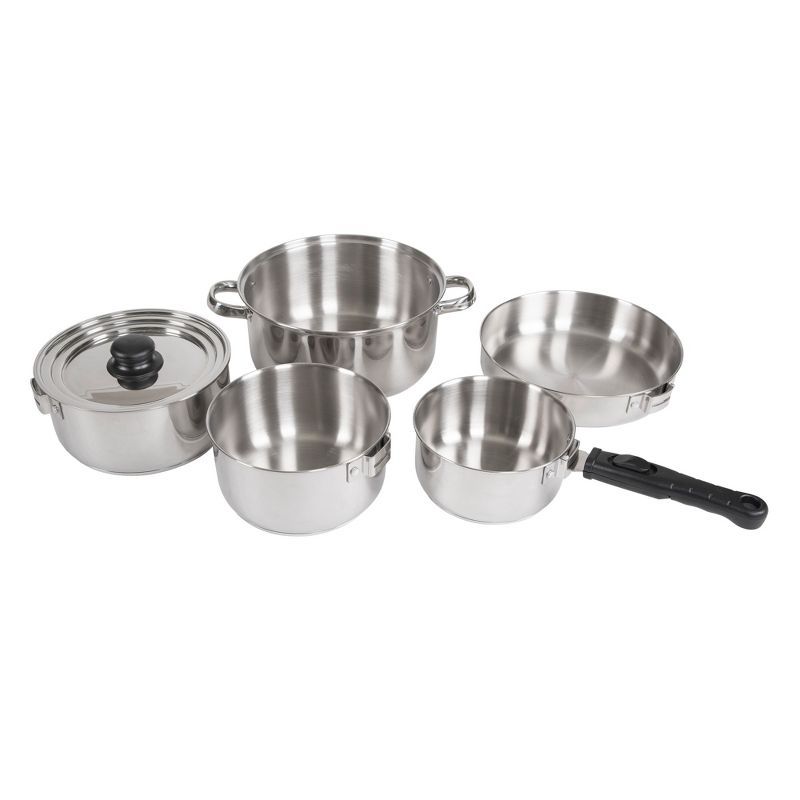 Polished Stainless Steel 7-Piece Stackable Cookware Set