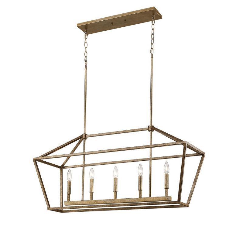 Elegant Vintage Gold 5-Light Taper Candle Chandelier