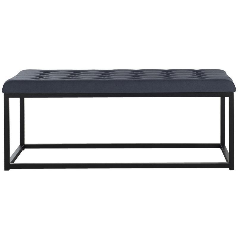 Navy and Black 48" Transitional Tufted Bench