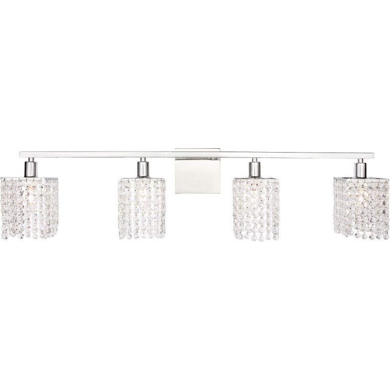 Phineas Chrome and Clear Crystal 4-Light Dimmable Wall Sconce