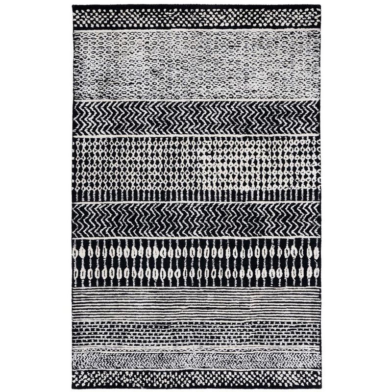 Elegant Noir Hand-Tufted Wool & Viscose 8' x 10' Area Rug