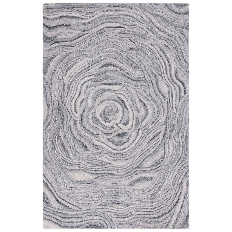 SAFAVIEH Abstract Kebo Distrssed Area Rug, Dark Grey/Black, 5' x 8'