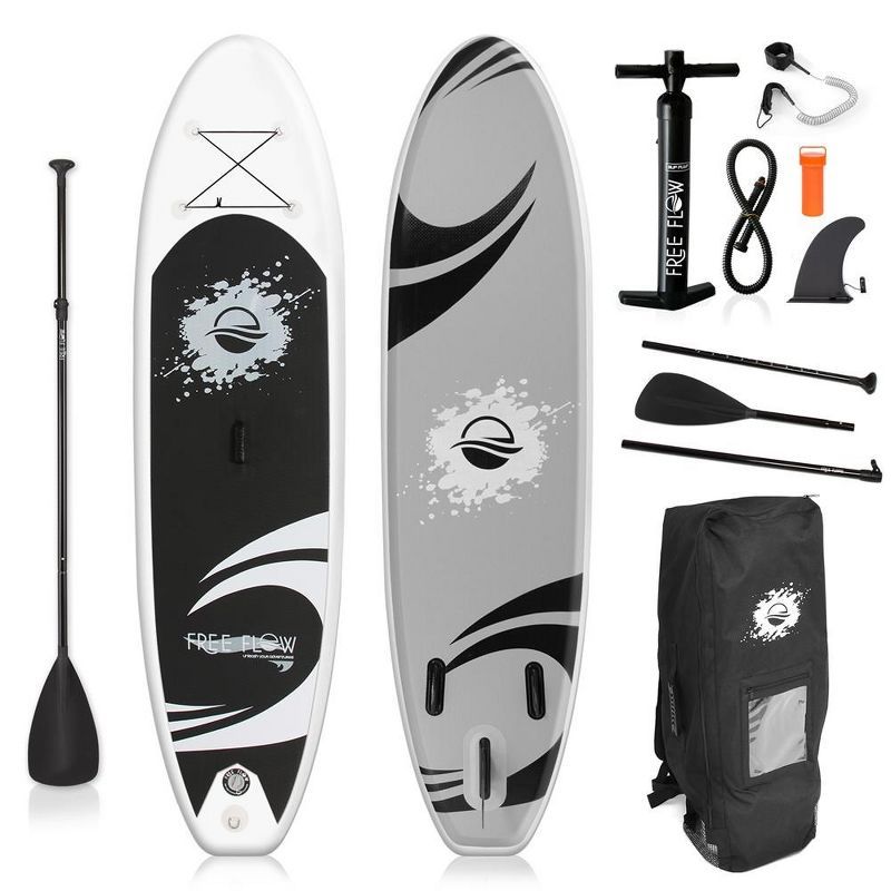 SereneLife 10' Gray and Black Inflatable Stand-Up Paddle Board