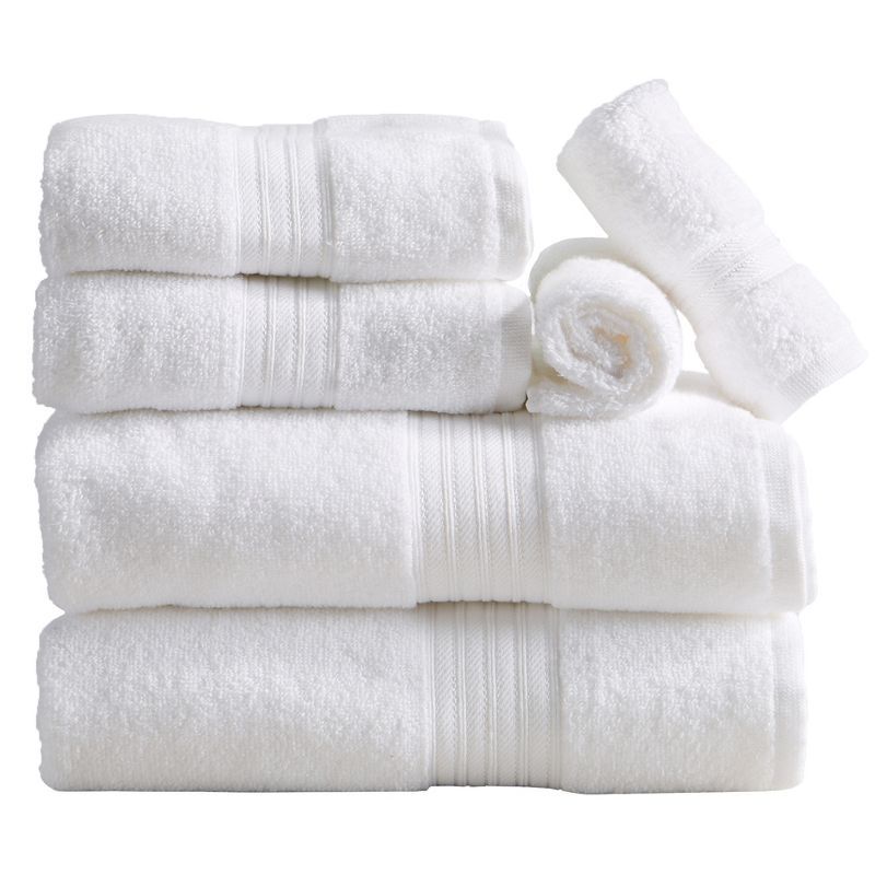 White Cotton Quick-Dry 6 Piece Towel Set for Kids