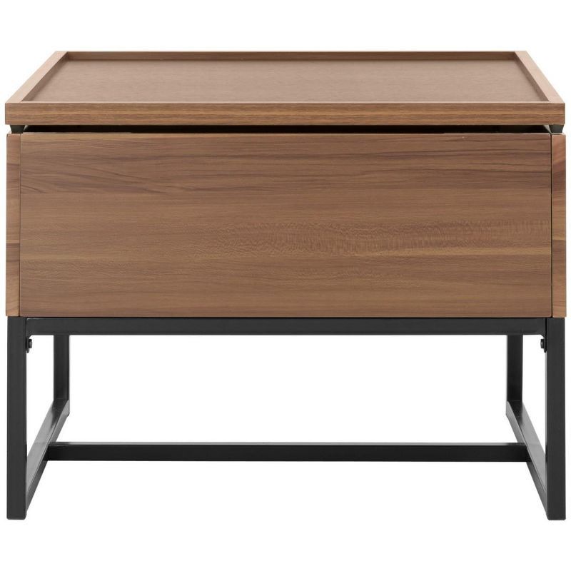 Kristie Dark Oak and Black Square Lift-Top Coffee Table