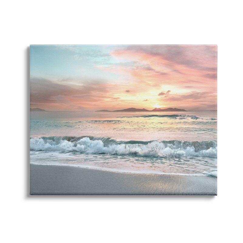 Morning Sunrise Beach Landscape Canvas Wall Art, 20x16