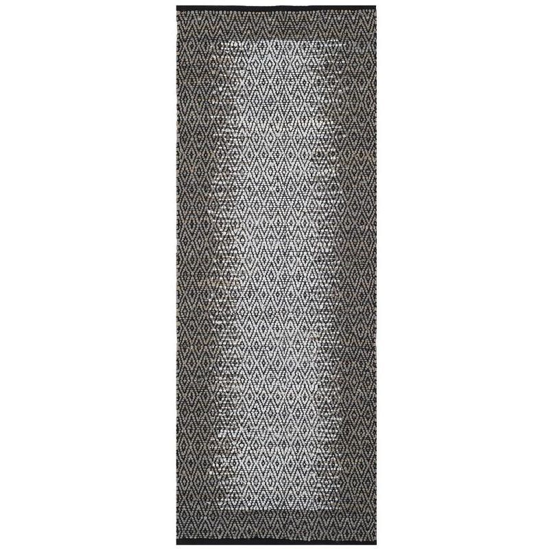 Gray Handmade Flat Woven Cowhide Area Rug