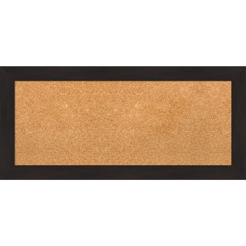 Espresso Narrow Framed Natural Cork Bulletin Board 36" x 19"