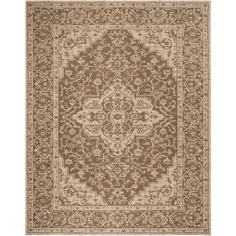 Handmade Beige/Cream Geometric Synthetic Round Rug, 54 in