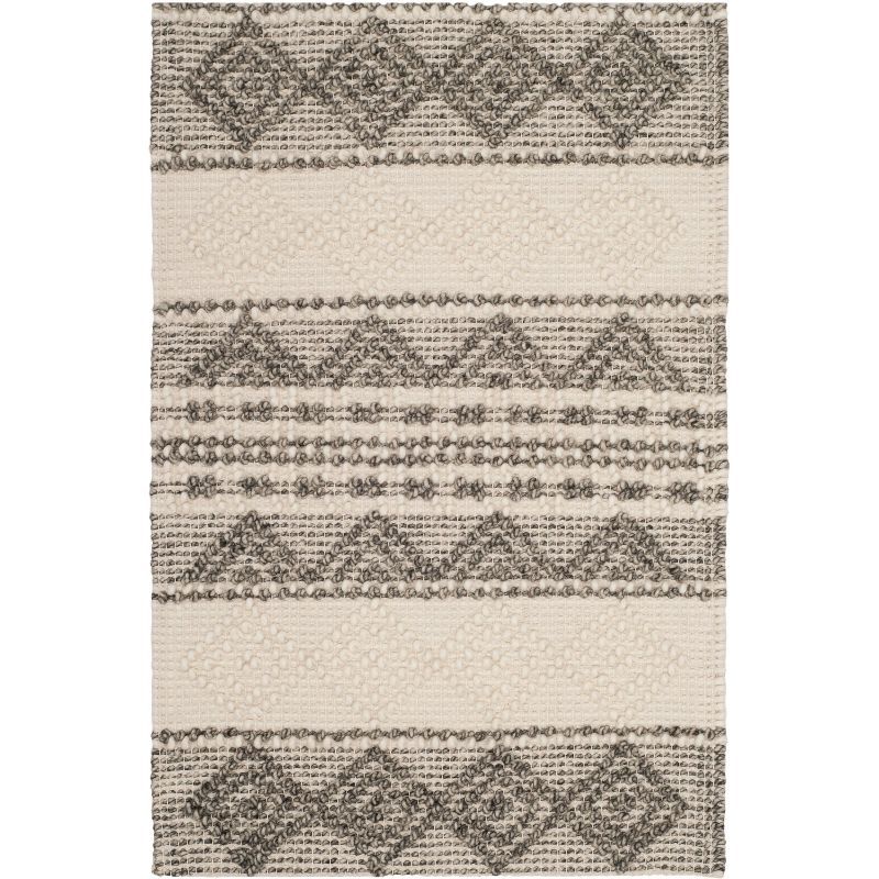 Hand-Tufted Artisan Gray Wool 2'6" x 4' Beach House Rug