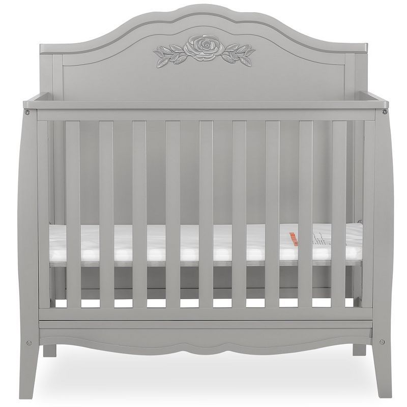 Rose Platinum 4-in-1 Convertible Mini Crib with Rose Detailing