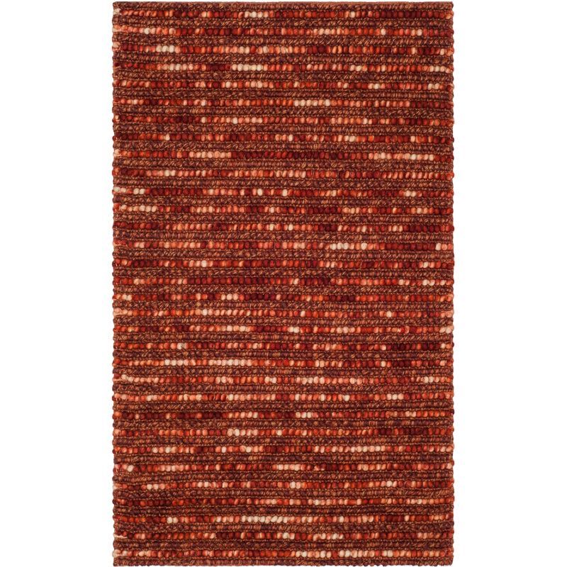 Hand-Knotted Rust and Multi Wool Rectangular Area Rug 3'x5'
