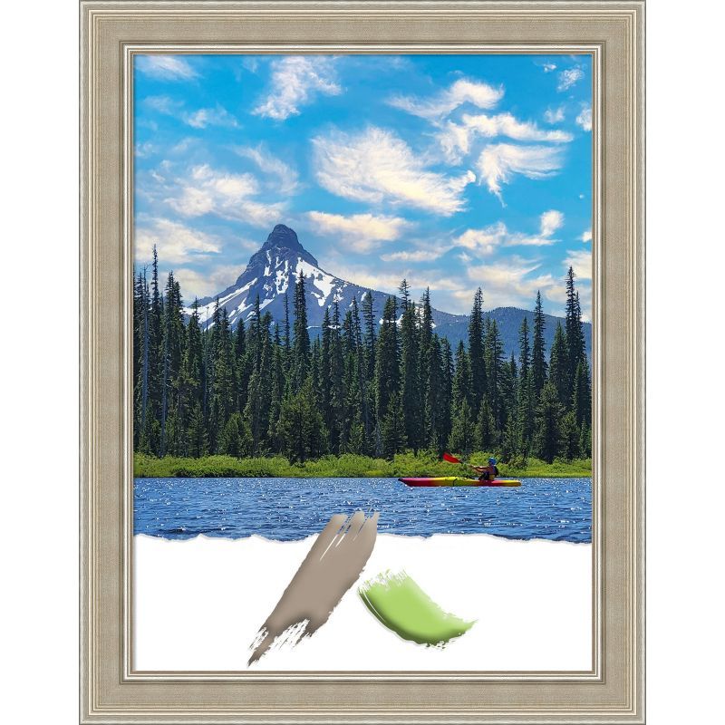 Mezzo Silver Satin Finish Wood Picture Frame 28" x 22"